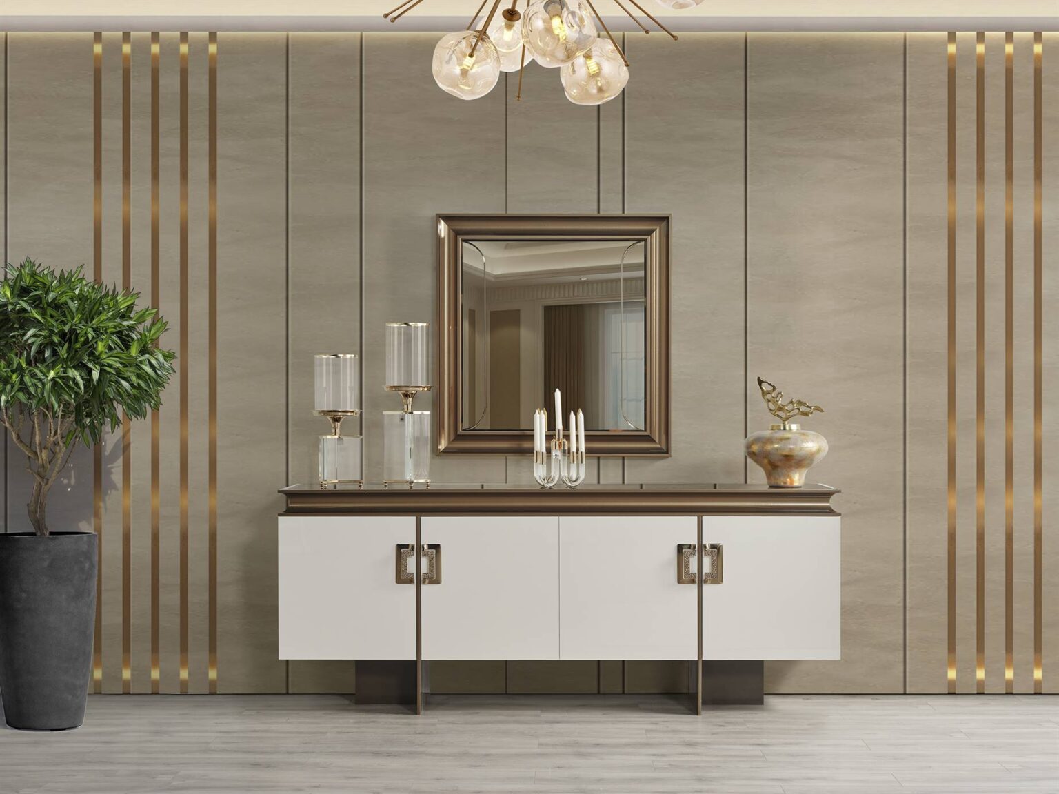 Dolcezza Buffet & Mirror - Home Store Furniture