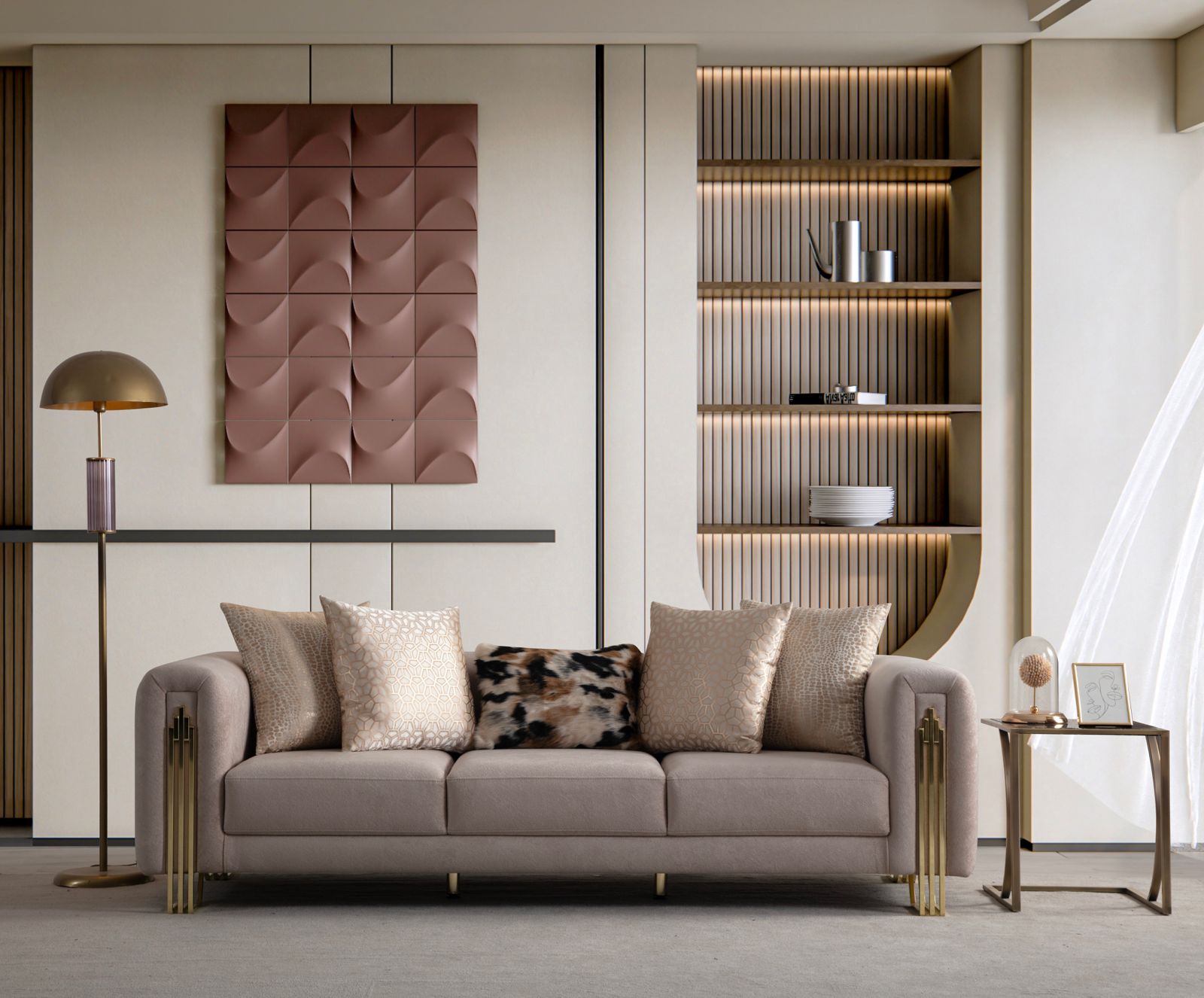 Nova Sofa (Gold) - Home Store Furniture