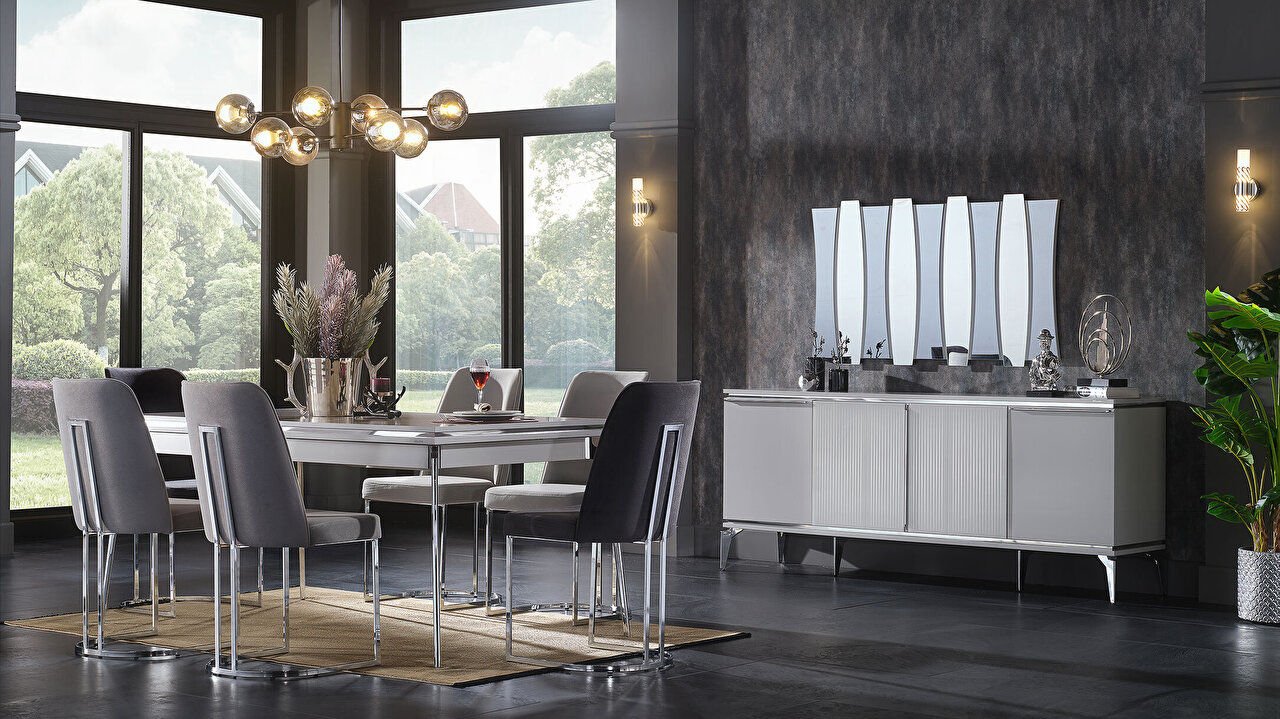 Loretto Dining Set (Table & 6 Chairs) - Home Store Furniture