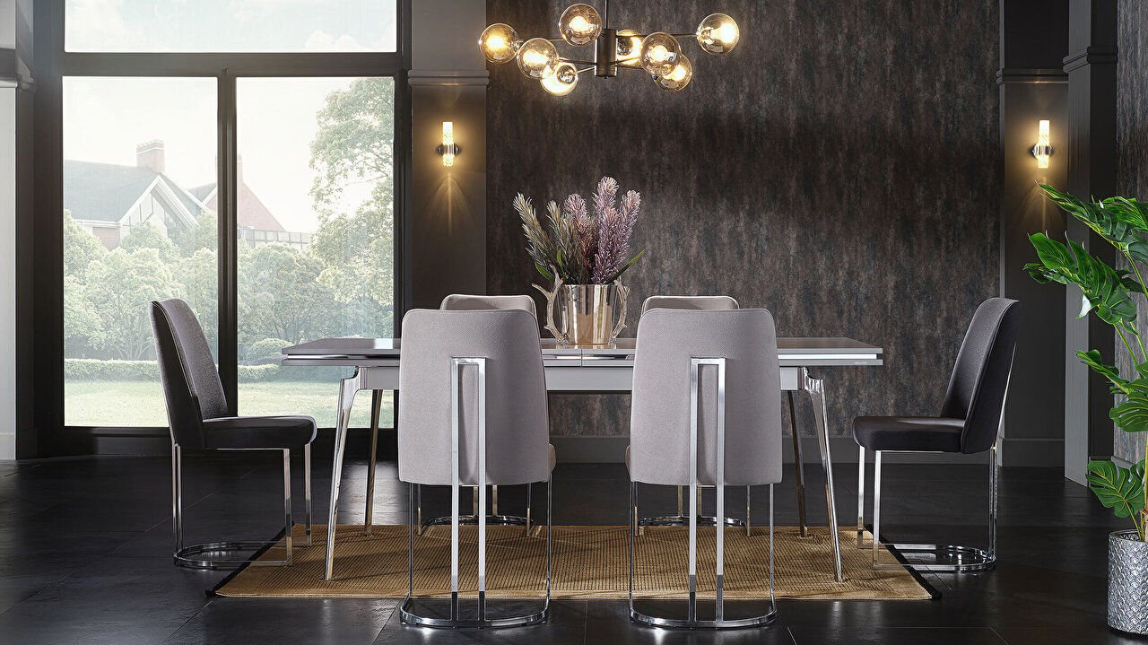 Loretto Dining Set (Table & 6 Chairs) - Home Store Furniture