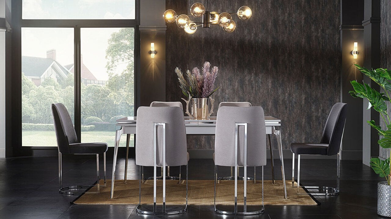 Loretto Dining Set (Table & 6 Chairs) - Home Store Furniture