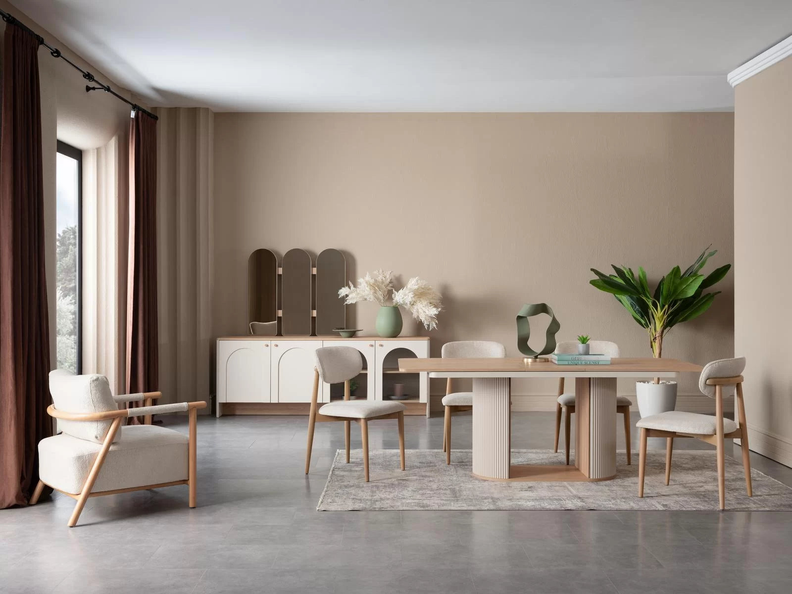 Mira Buffet & Mirror - Home Store Furniture