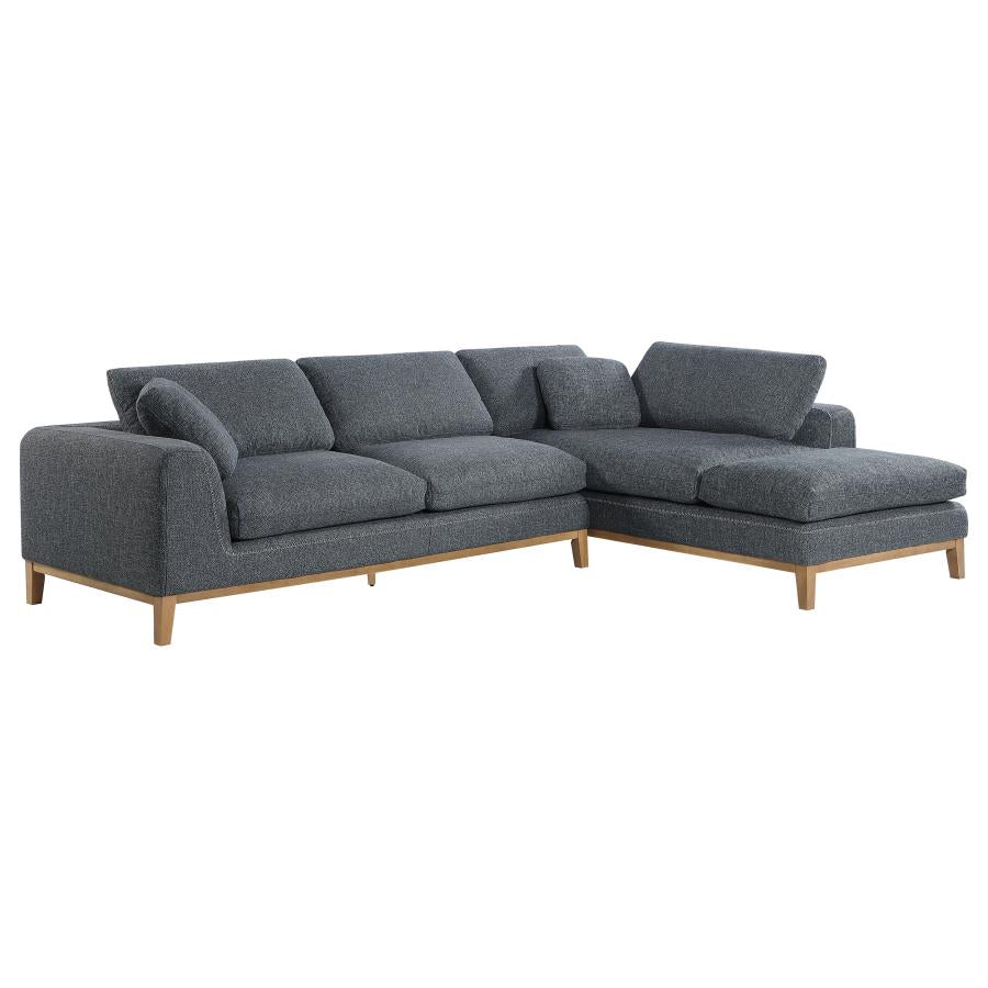Persia Track Arm Sectional Sofa Grey