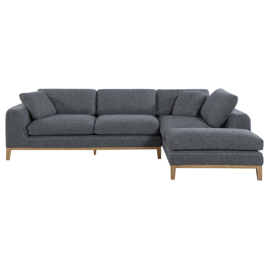 Persia Track Arm Sectional Sofa Grey
