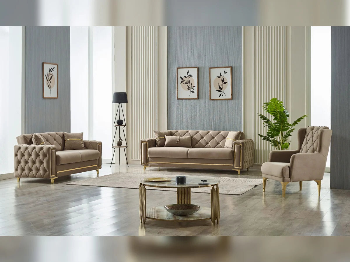Bolivya 3-Piece Sofa Set (Sofa + Loveseat + Chair)