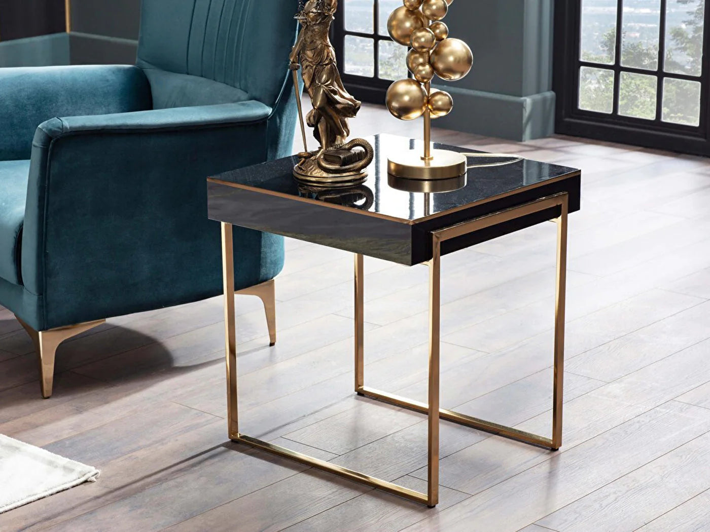 Carlino Side Table - HG Black