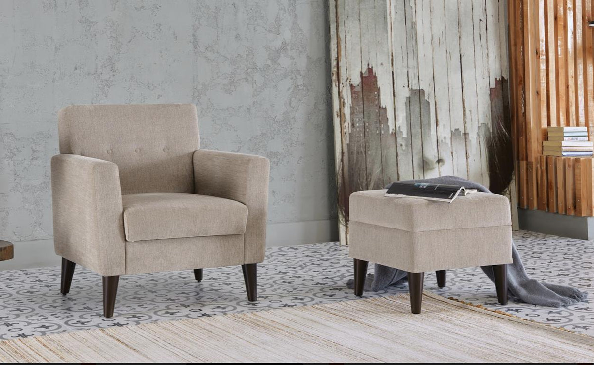 Theo Accent Chair+Ottoman