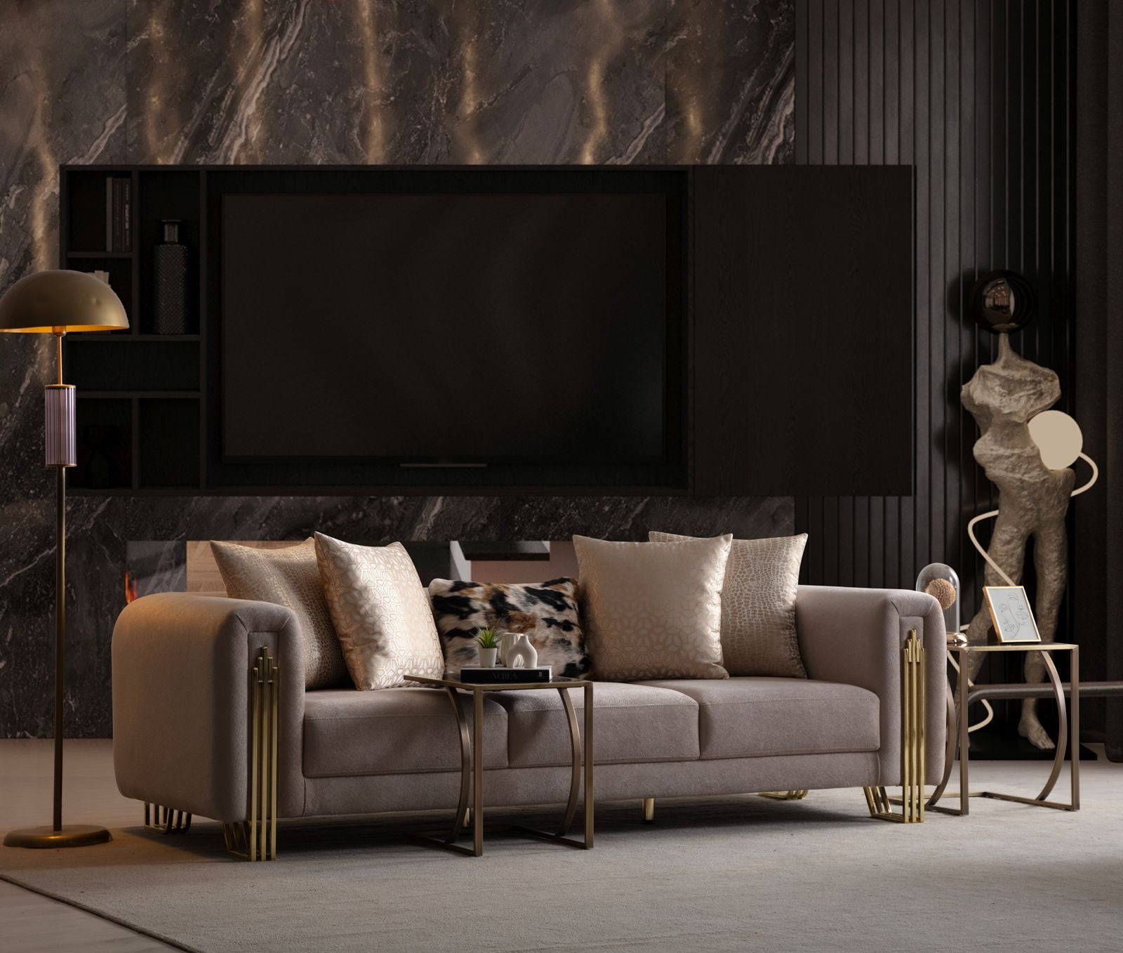 Nova Sofa (Gold) - Home Store Furniture