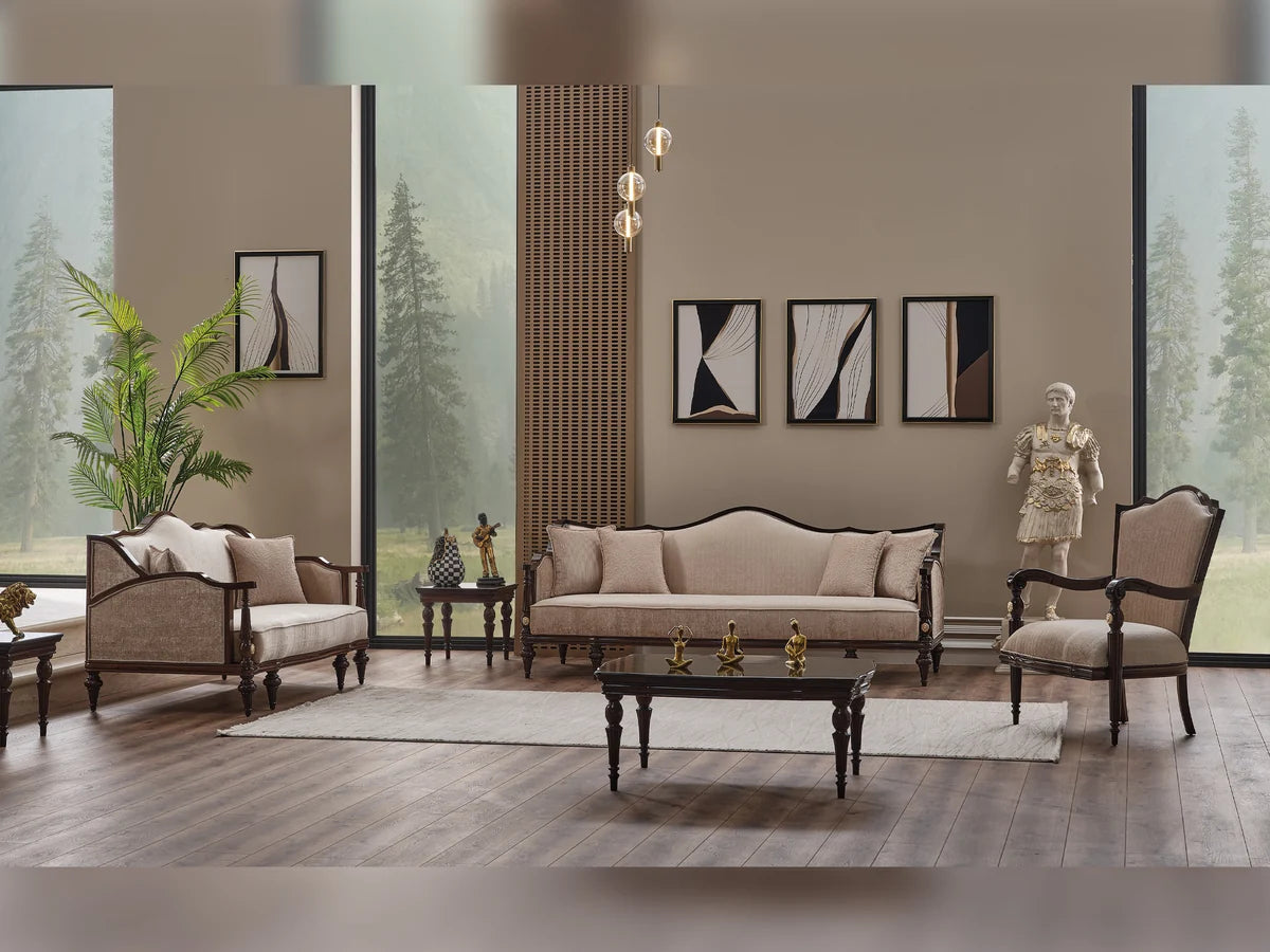 Zumrut Lux 3-pieces Sofa Set (Sofa + Loveseat + Chair)