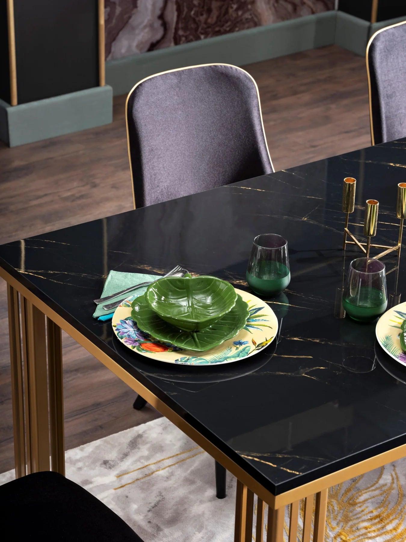 Gold dining table