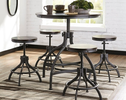 Odium Counter Height Dining Table and Bar Stools (Set of 5) - The Bargain Furniture